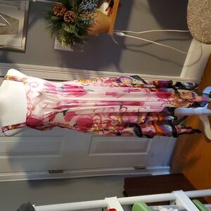 Boston Proper floral silk dress